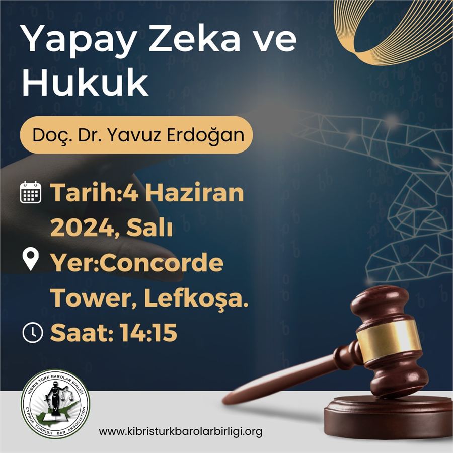 KKTC Barolar Birliği Yapay Zeka ve Hukuk afişi