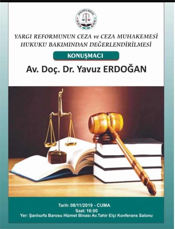 Şanlıurfa Barosu yargı reformu afişi