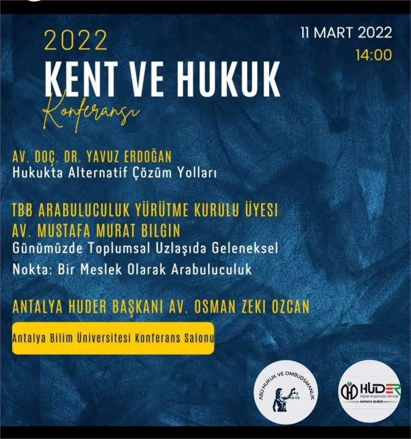 Kent ve Hukuk Hukukta Alternatif Çözüm Yolları afişi