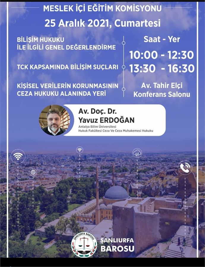 Şanlıurfa barosu bilişim hukuku afişi