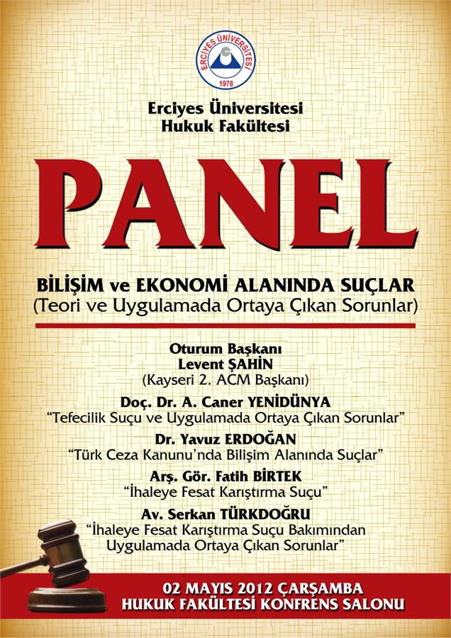Erciyes  Üniversitesi Bilişim hukuku afişi